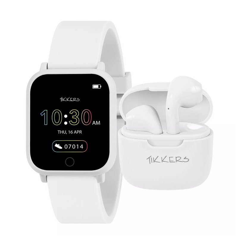 Tikkers Series 10 White Smart Watch and Earbud Set