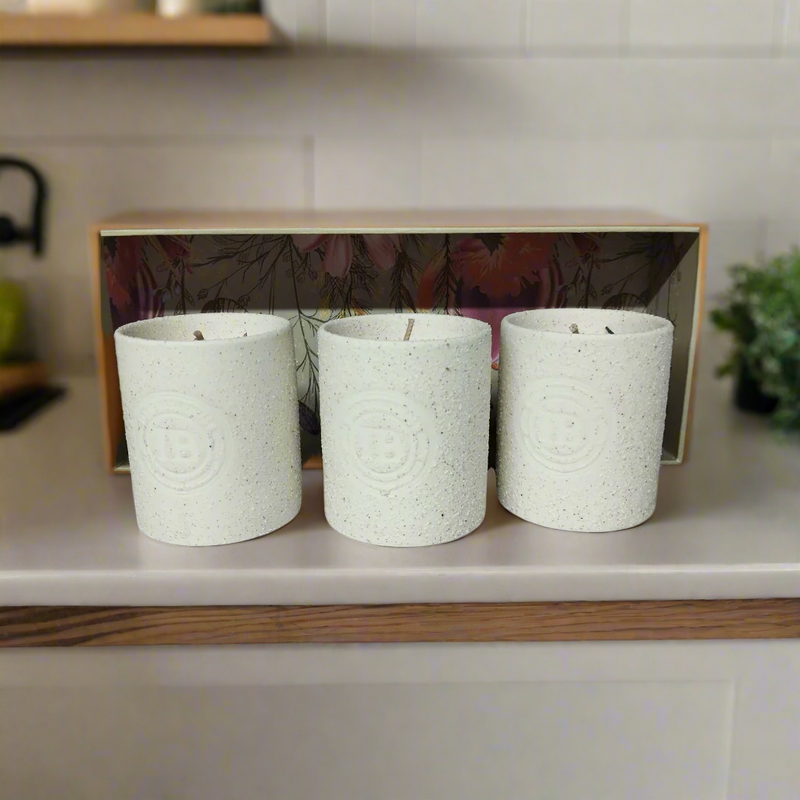 Irish Botanicals wildflowers elberberry & nettle candles trio set. Mulveys.ie