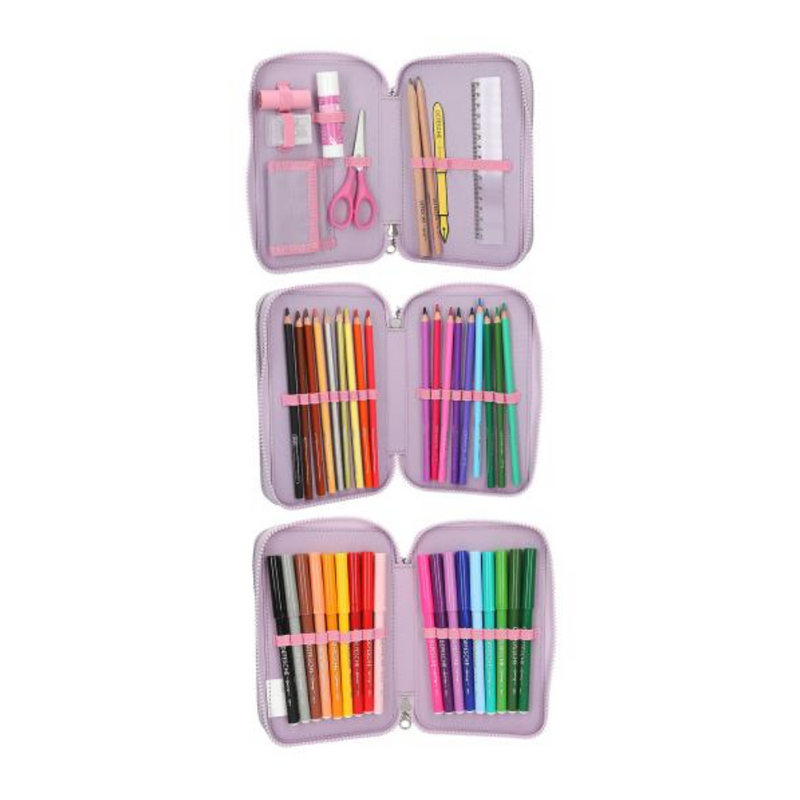 Ylvi Triple Pencil Case With Appliquéd Wing