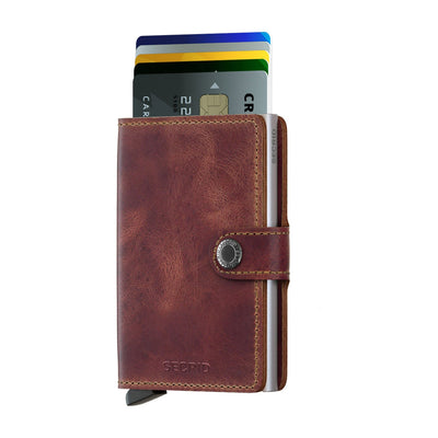 SECRID MINI VINTAGE BROWN LEATHER WALLET