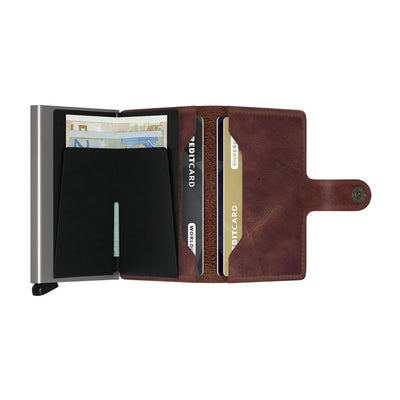SECRID MINI VINTAGE BROWN LEATHER WALLET