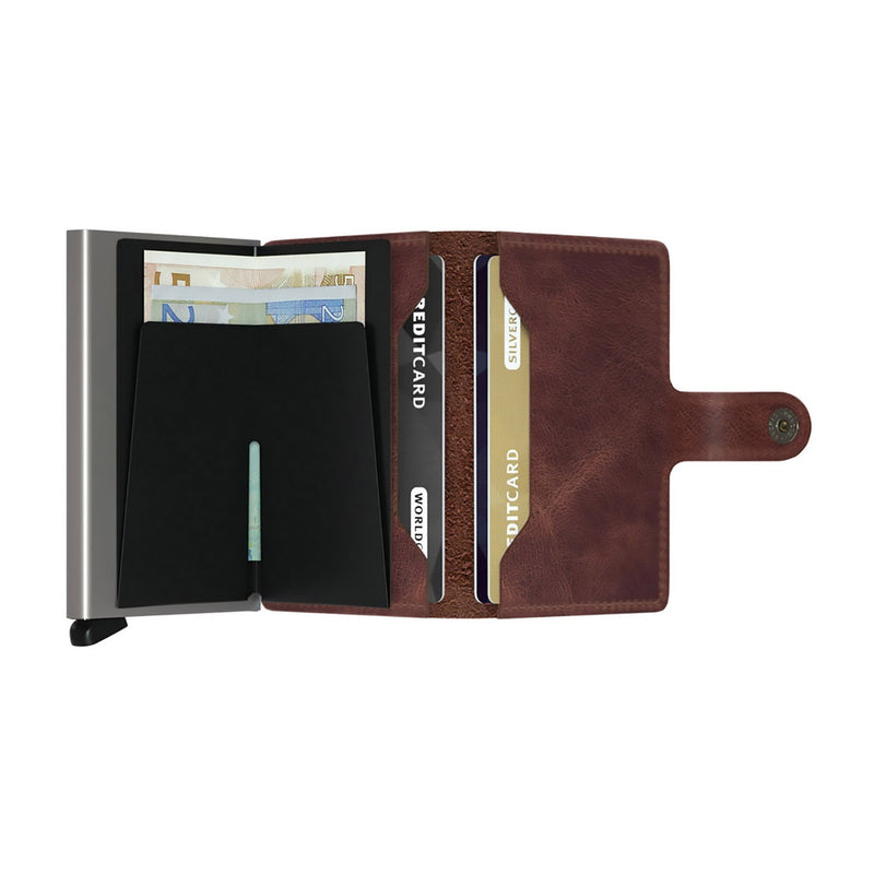 SECRID MINI VINTAGE BROWN LEATHER WALLET