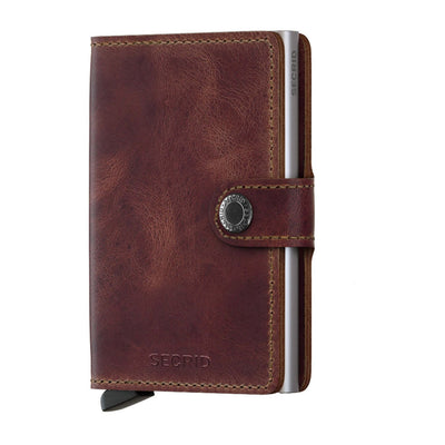 SECRID MINI VINTAGE BROWN LEATHER WALLET