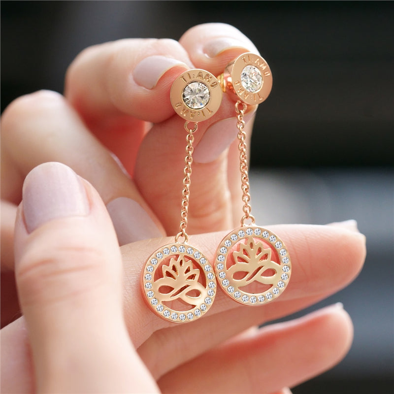 Newbridge Rose Gold Plated Earring Clear Stones mulveys.ie nationwide shipping