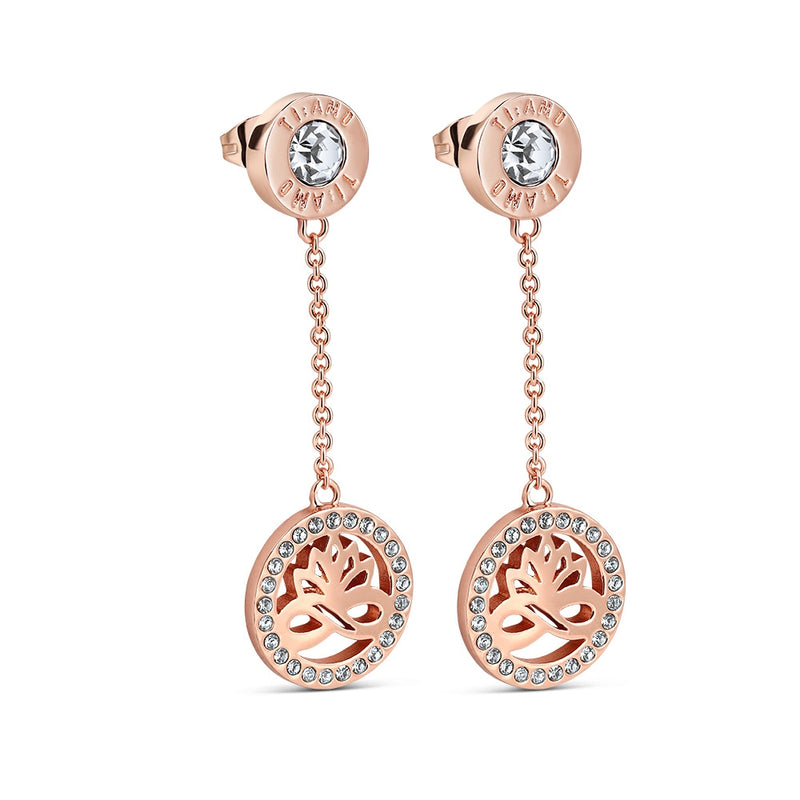 Newbridge Rose Gold Plated Earring Clear Stones
