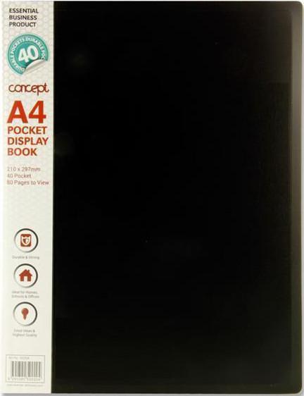40 Pocket Display Book – A4 – Black