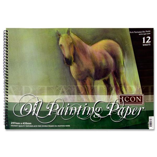 Icon ArtIcon A3 240gsm Wiro Oil Painting Pad 12 Sheets mulveys.ie nationwide shipping