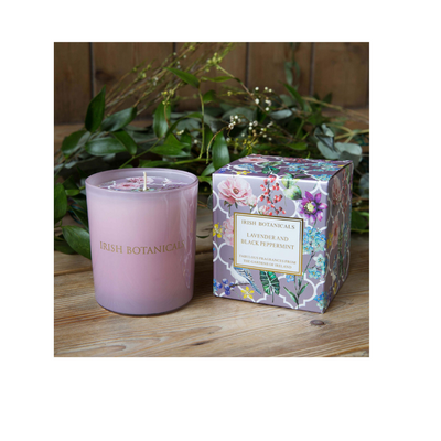 Irish Botanicals Lavender & Black Peppermint Candle mulveys.ie natinwide shipping