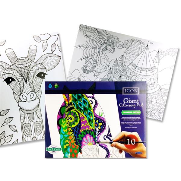 Icon ArtIcon 615x455mm Giant Colouring Pad - 10 Drawings