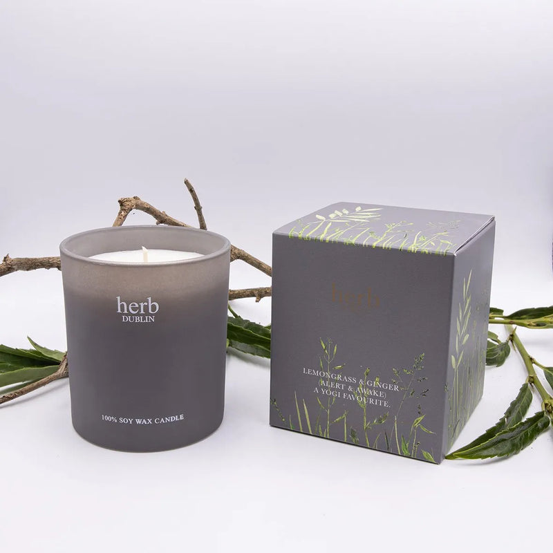 Herb Dublin Lemongrass & Ginger Boxed Candle mulveys.ie
