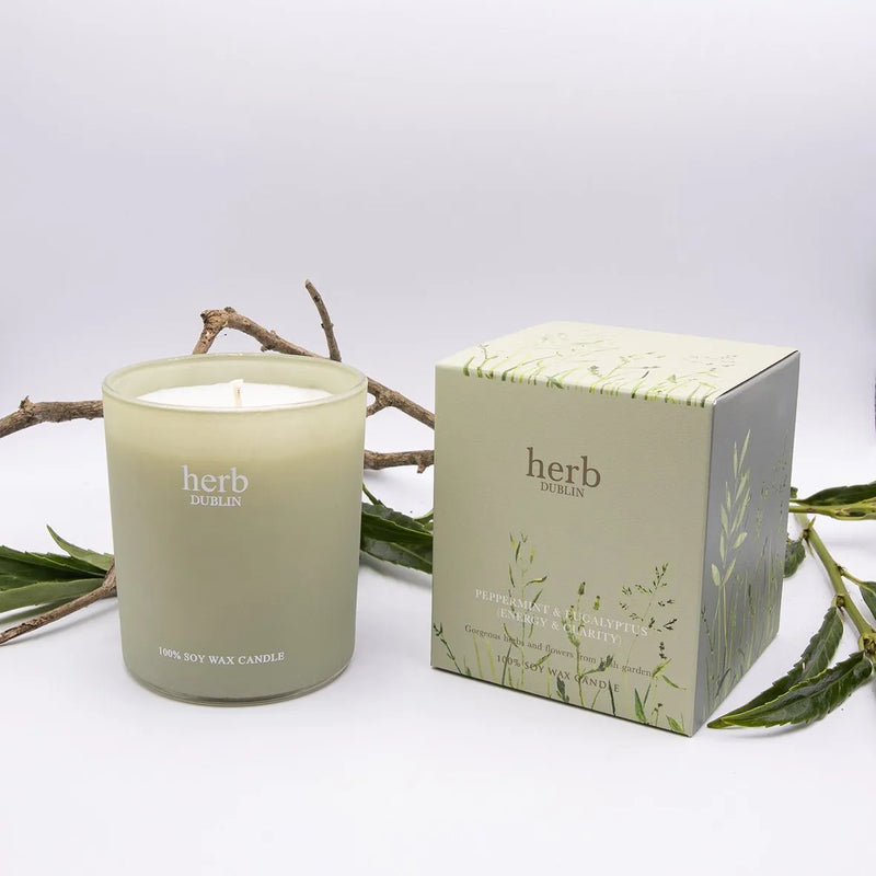 Herb Dublin Peppermint & Eucalyptus Boxed Candle Mulveys.ie
