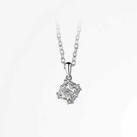 Newbridge Square Drop Necklace with Clear Stone mulveys.ie nationwide shipping