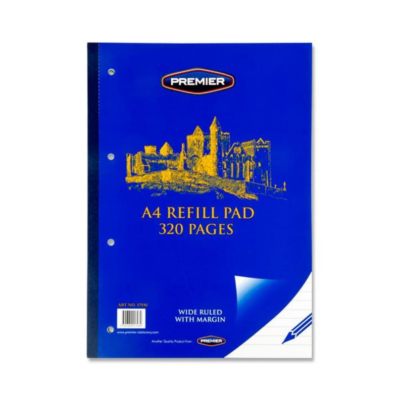 Premier A4 320pg Refill Pad - Side mulveys.ie nationwide shipping