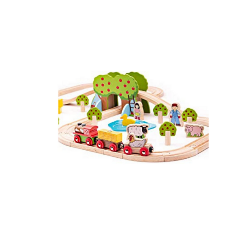 Bigjigs Rail Farm Animals Wooden Train Set | Wooden Toys mulveys.ie nationwide shipping