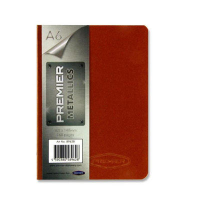 Premier A6 160pg Premier Metallics Notebook -