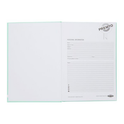 Premto Pastel A5 160pg Hardcover Notebook - Mint Magic