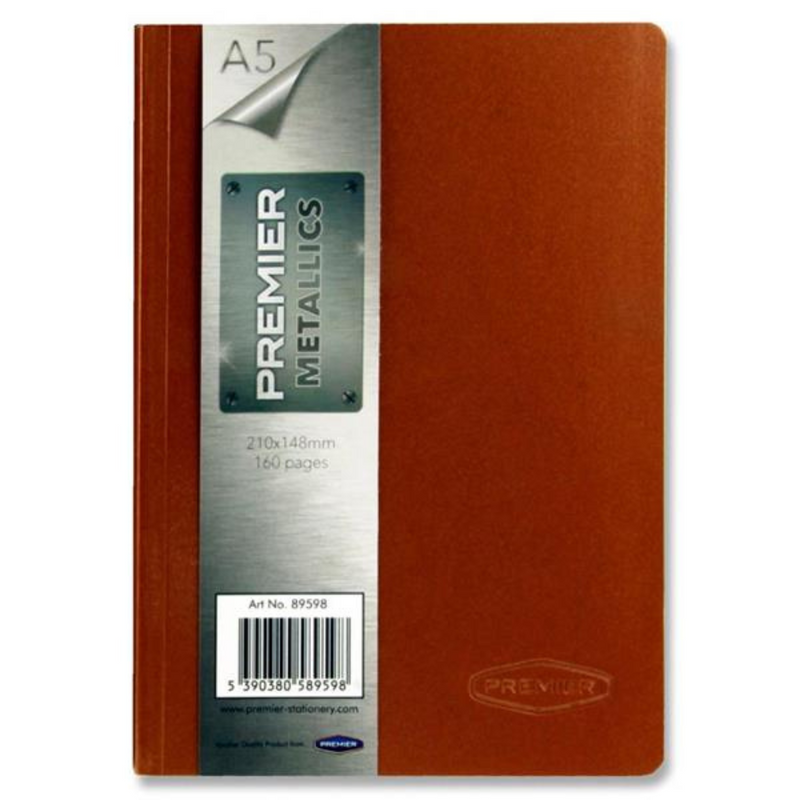 Premier A5 160pg Premier Metallics Notebook - 3 Asst
