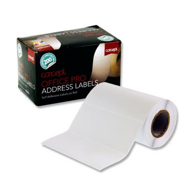 Concept Pkt.200 Self Adhesive White Address Labels