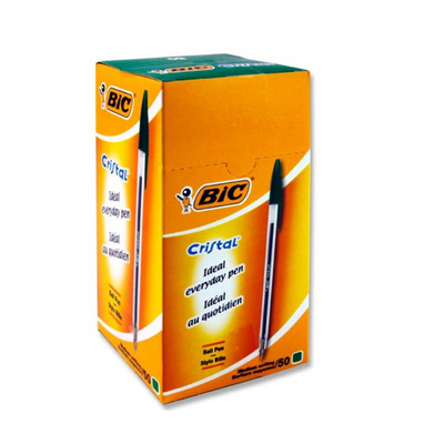 Bic Box 50 Cristal Original Ballpoint Pens - Green mulveys.ie nationwide shipping