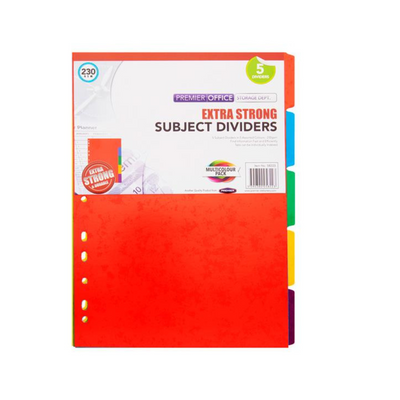 Premier Office 230gsm Subject Dividers - 5 Part mulveys.ie nationwide shipping
