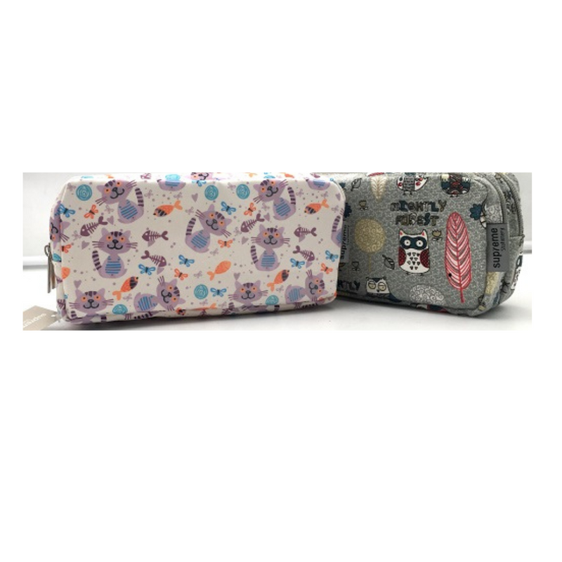 DOUBLE PENCIL CASE CAT OR OWL mulveys.ie nationwide shipping