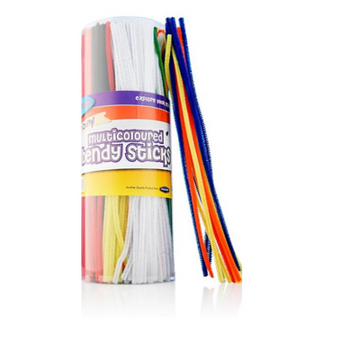 Crafty Bitz Tub 350 Multicolored Bendy Sticks Pipe Cleaners 10 Asst. Cols