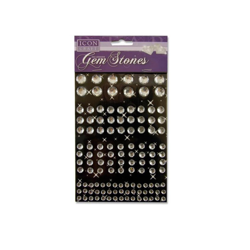 Icon Craft Pkt.120 Self Adhesive Gem Stones - White