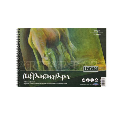 Icon A4 240gsm Wiro Oil Painting Pad 12 Sheets mulvleys.ie nationwide shipping