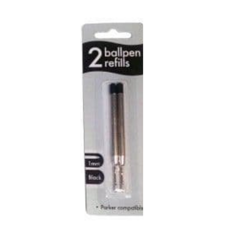 County Stationery Twinpack Parker Compatible Metal Ballpen Refill Medium Point