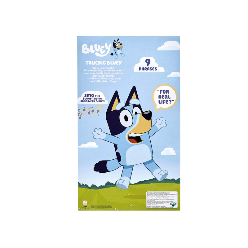 Bluey - 13" Talking Bluey Plush - Interactive - Sing Along with Bluey, 9 Different Phrases