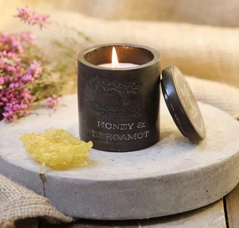Rowan Beg Designs Honey & Bergamot Candle mulveys.ie nationwide delivery