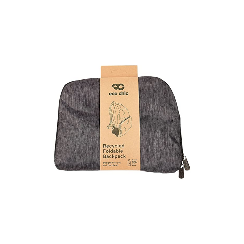 Eco chic recycled foldable backpack grey