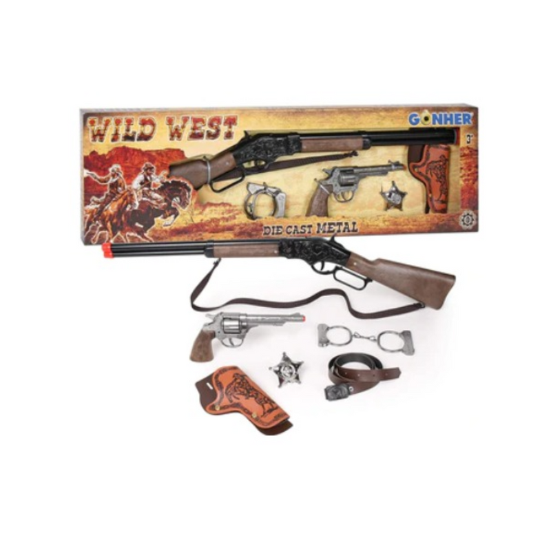 GONHER WILD WEST TOY SET WITH REVOLVER & RIFLE mulveys.ie nationwide shipping