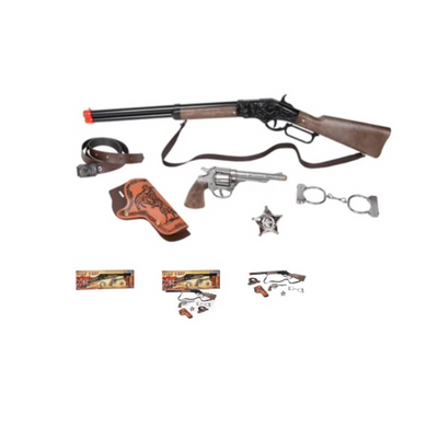 GONHER WILD WEST TOY SET WITH REVOLVER & RIFLE