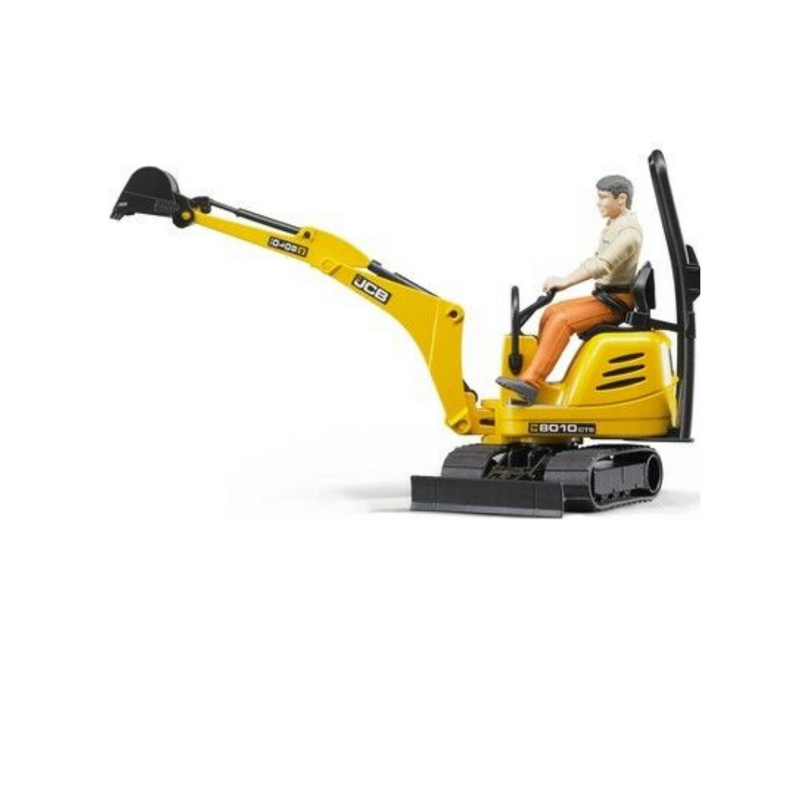 BRUDER JCB MICRO EXCAVATOR 8010 CTS & CONSTRUCTION WORKER TOY