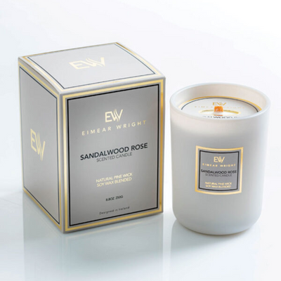 Eimear Wright Sandalwood rose pine wick candle Mulveys.ie