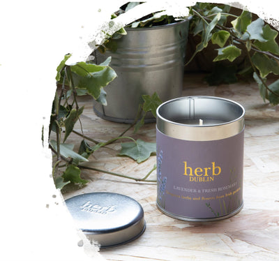 Herb Dublin Lavender Tin Candle mulveys.ie nationwide shipping