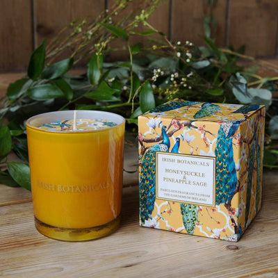 Irish Botanicals Honeysuckle & Pineapple Sage Candle Mulveys.ie