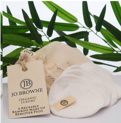 Jo Browne Organic Luxury Reusable Bamboo Make up Remover Pads x 6 mulvleys.ie nationwide shipping