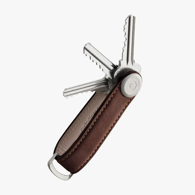 Orbitkey Key Organiser Leather Espresso with Brown Stitching mulveys.ie nationwide shipping