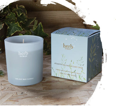 Herb Dublin Atlantic Sea Salt Boxed Candle mulveys.ie nationwide delivery